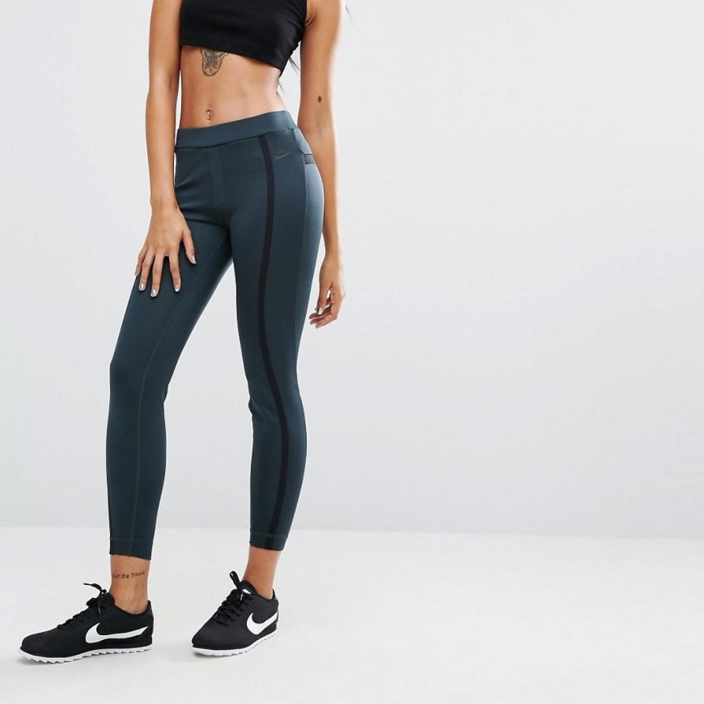 Nike Premium Bonded Leggings In Dark Green